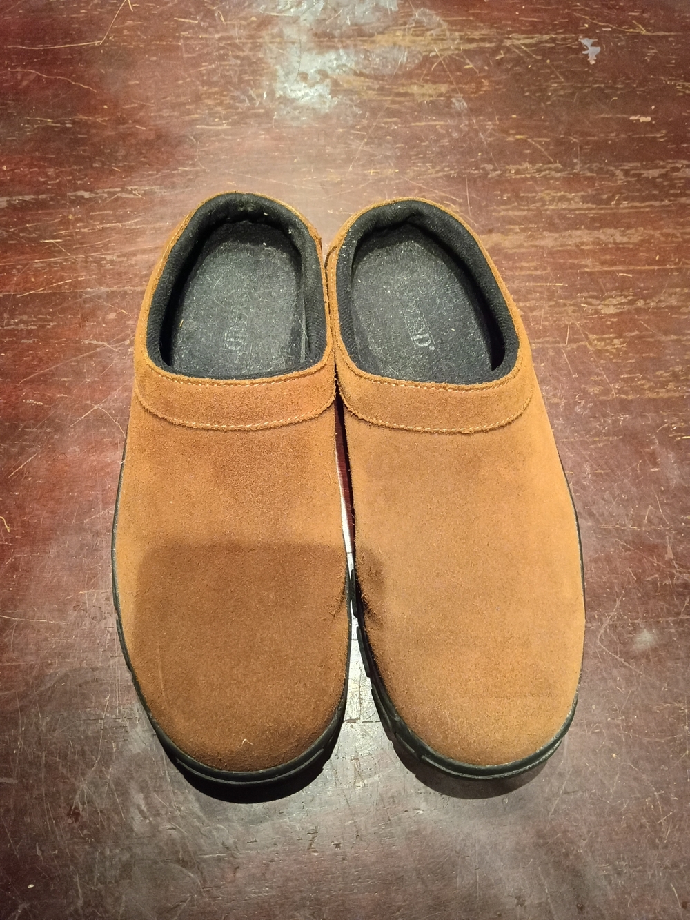 Lands' End Men's Suede Slip-On Loafers - Brown